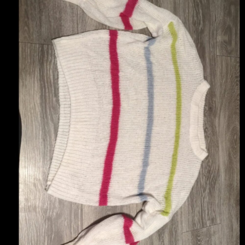 Wild Fable Striped Crew Oversized Pullover Sweater XL Lightweight Open Knit